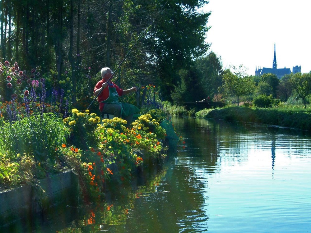 fishing man at hortillonages