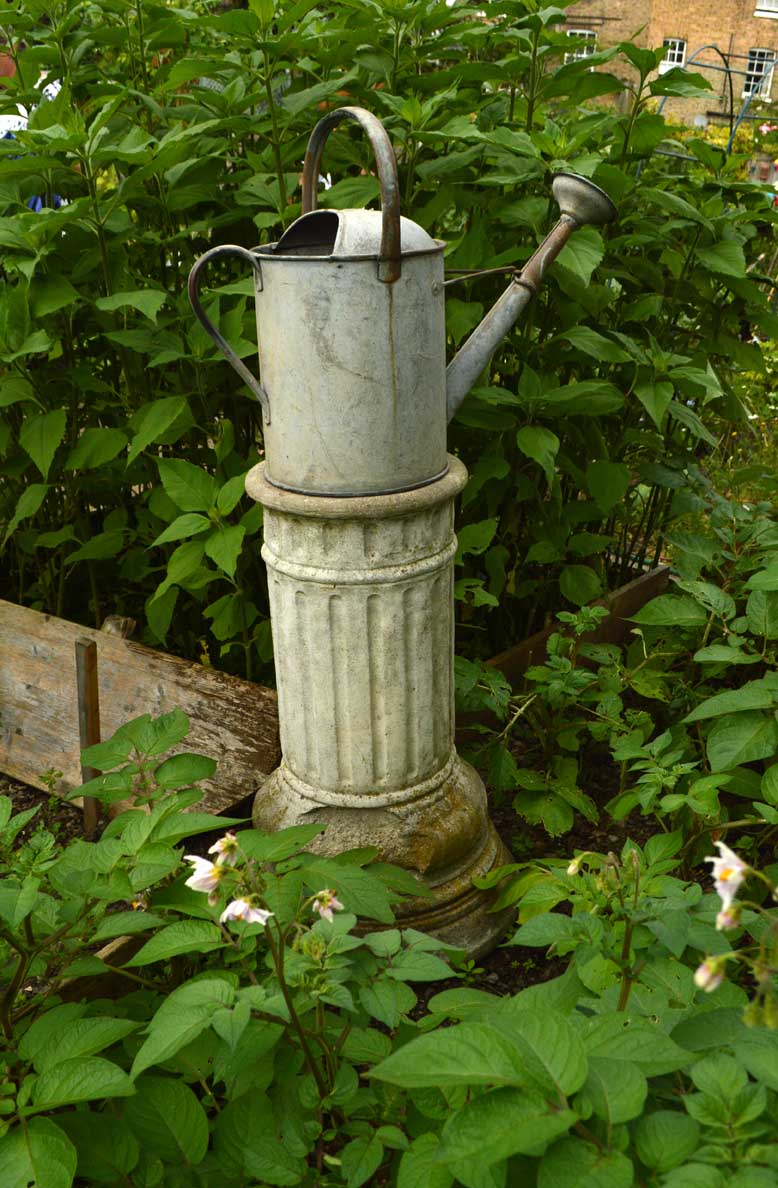 watering can on a plinth
